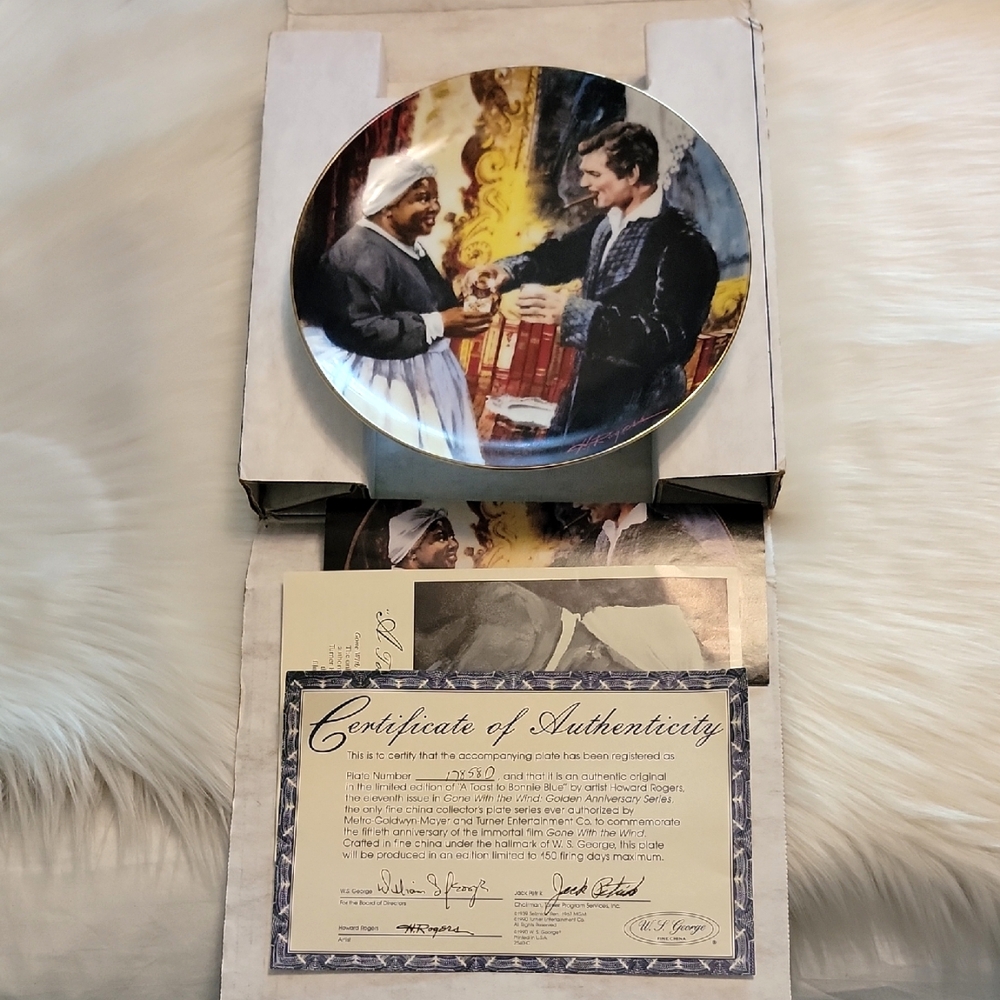 1990 Collector's Plate "A Toast to Bonnie Blue" Gone with the Wind Series #4708D